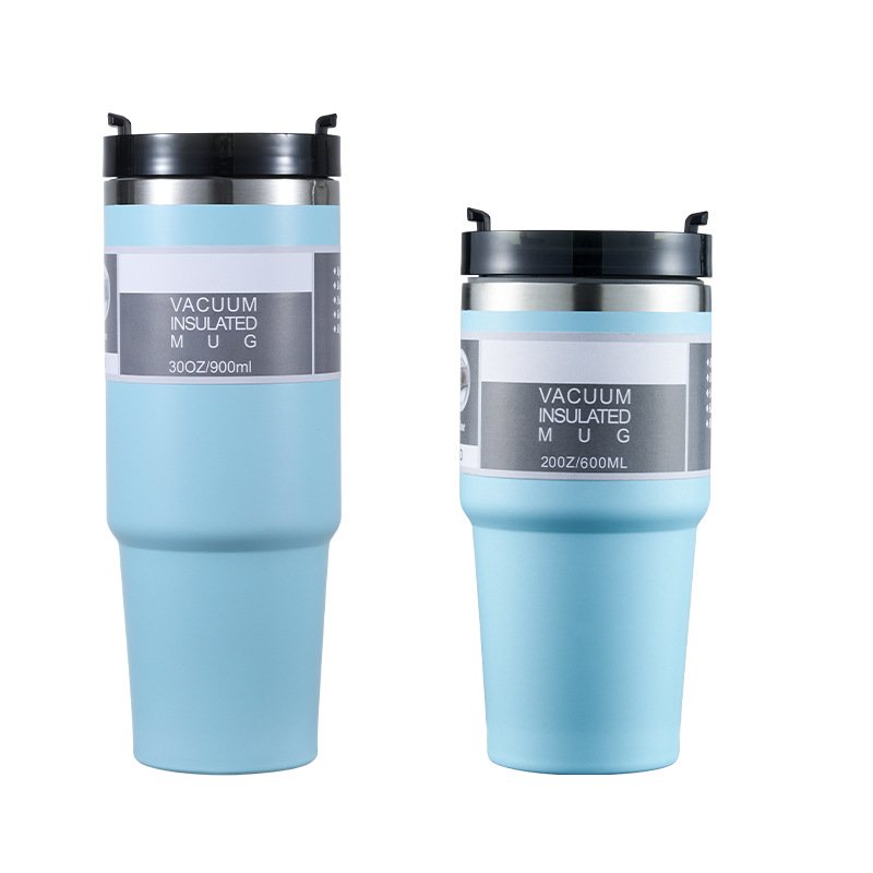 double wall stainless steel tumbler with straw sport water bottle insulated 30oz