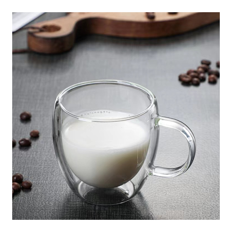 JM Milk Coffee Mugs Travel Glassware Crystal Glass Tea Cup Coffee Cup Wine Glasses Transparent Custom Drinking Glass Carton