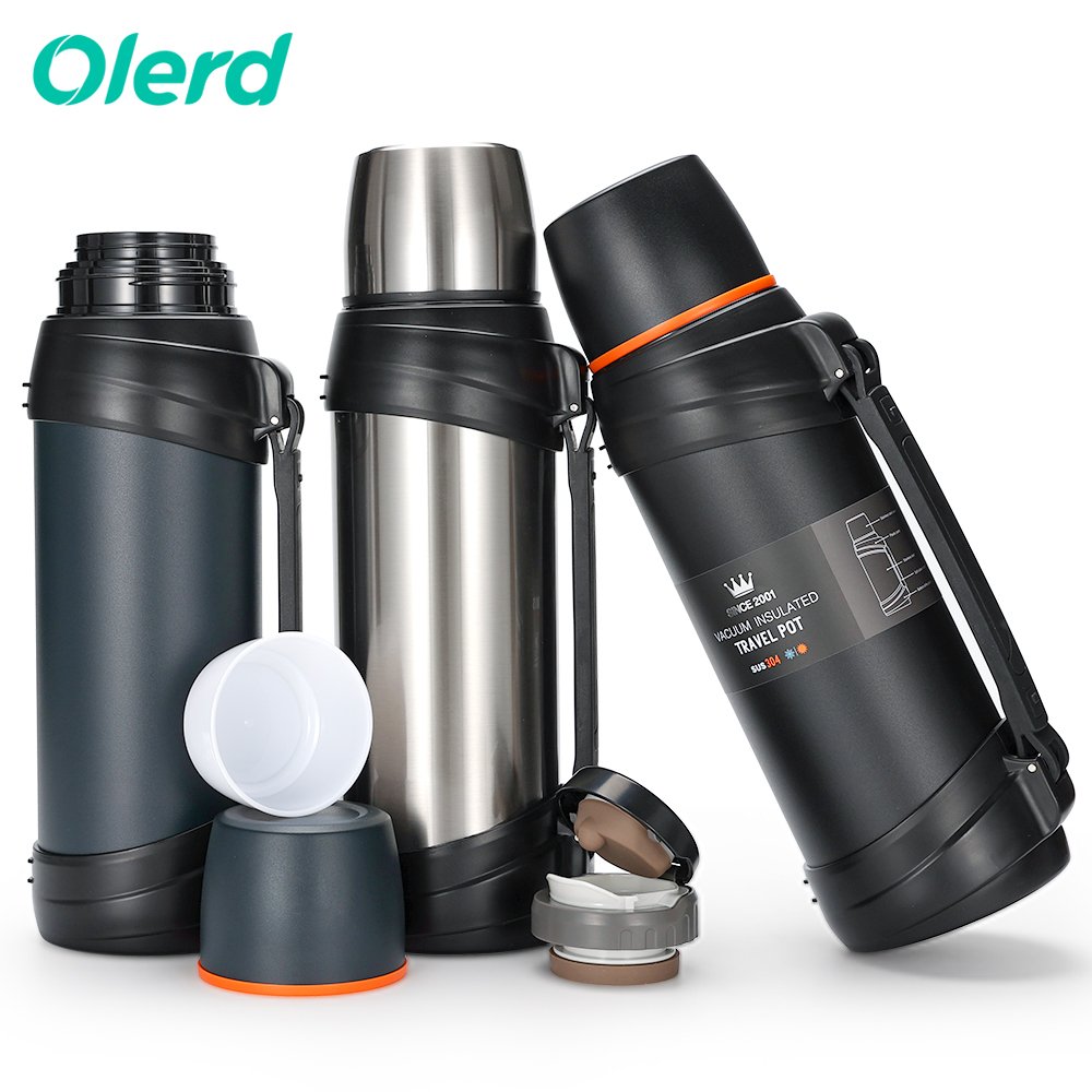 Classic style vacuum flask Large capacity stainless steel water bottle outdoor Sports kettle with lid