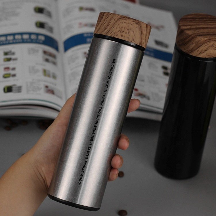 Original Bamboo Tumbler with Tea Infuser & Strainer 17oz Stainless Steel Water Bottle Insulated Coffee Travel Mug with wood lids