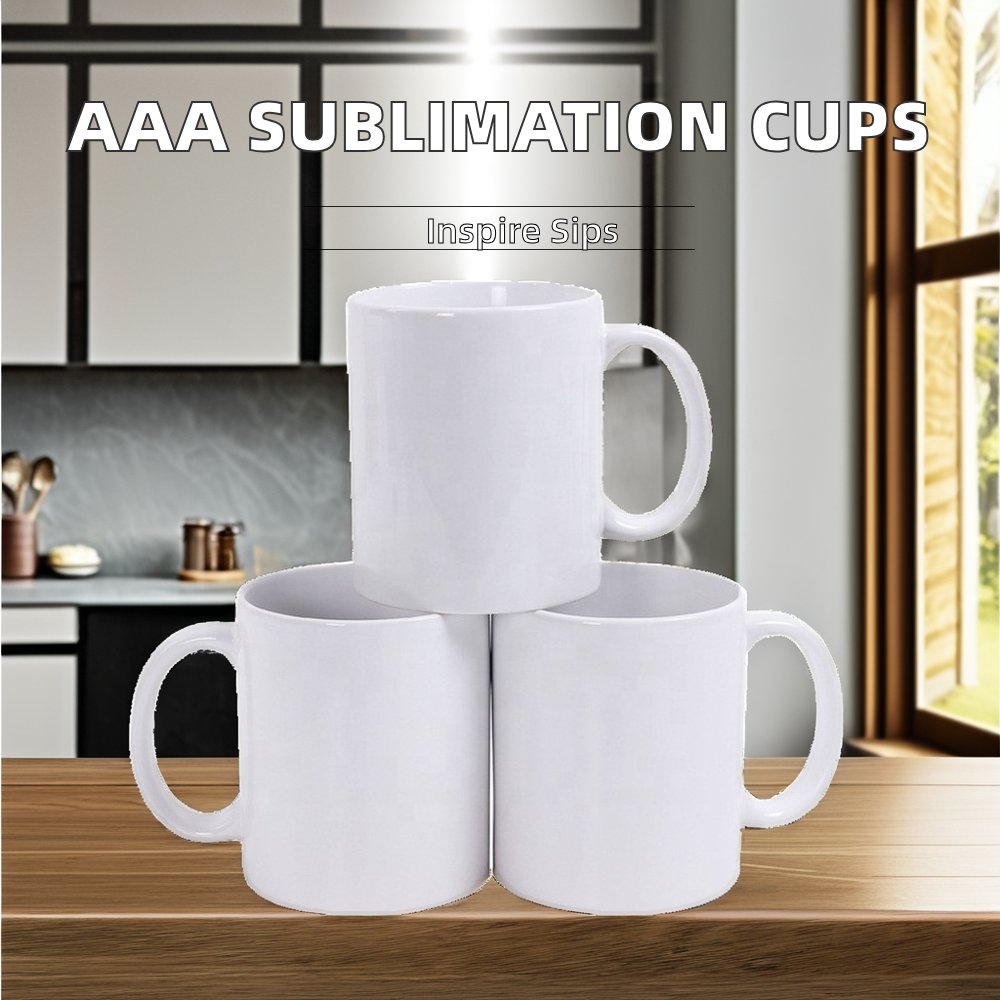 High quality 11oz white sublimation mug with individual packaging box