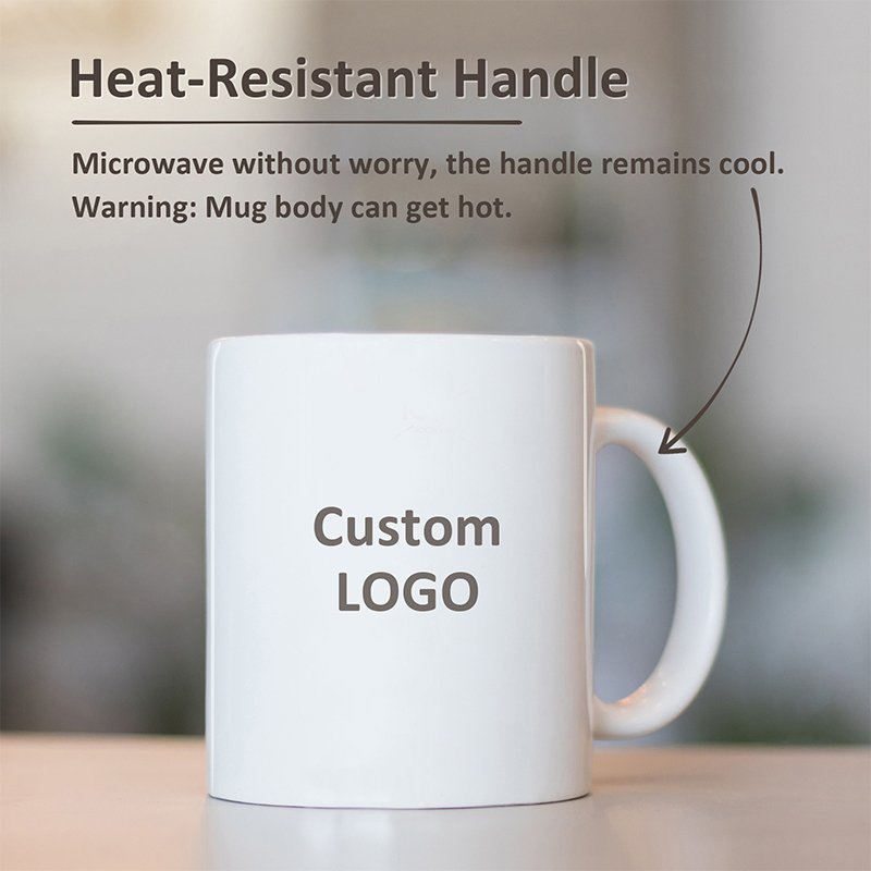 Wholesale manufacturer 11 oz Porcelain White Custom Custom Logo 11oz Printed Christmas Sublimation blank Ceramic Cup Coffee Mugs