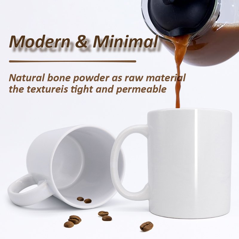 Wholesale manufacturer 11 oz Porcelain White Custom Custom Logo 11oz Printed Christmas Sublimation blank Ceramic Cup Coffee Mugs