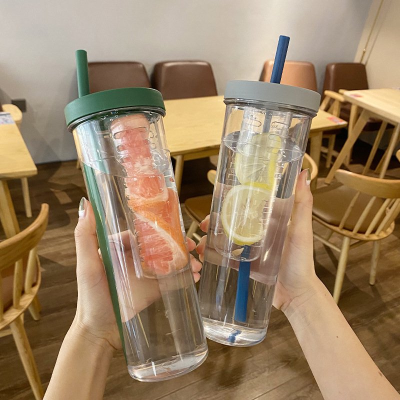 Student portable 500ml tea separation cup juice beverage with filter water bottle straw leak proof water bottle