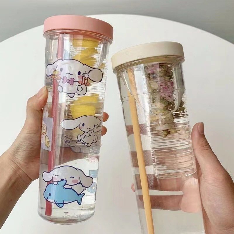 Student portable 500ml tea separation cup juice beverage with filter water bottle straw leak proof water bottle