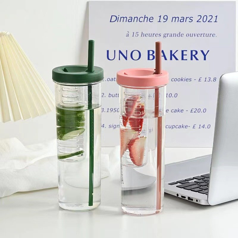 Student portable 500ml tea separation cup juice beverage with filter water bottle straw leak proof water bottle