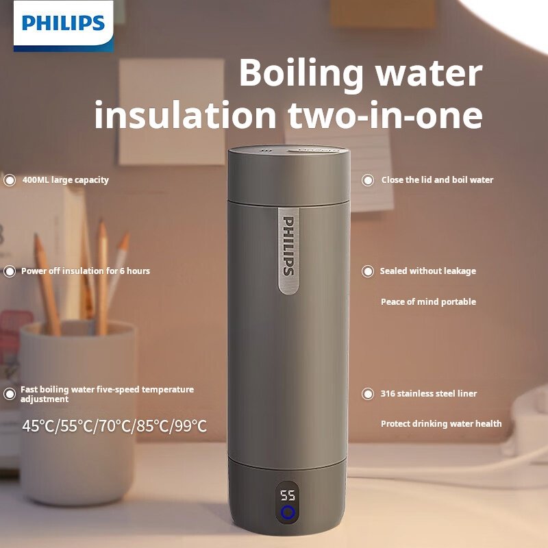 Portable Electric Smart Female Travel Kettle Small Intelligent Vacuum Flask & Thermos Cup for On-The-Go Use