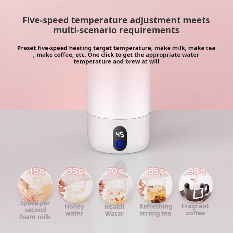 Portable Electric Smart Female Travel Kettle Small Intelligent Vacuum Flask & Thermos Cup for On-The-Go Use