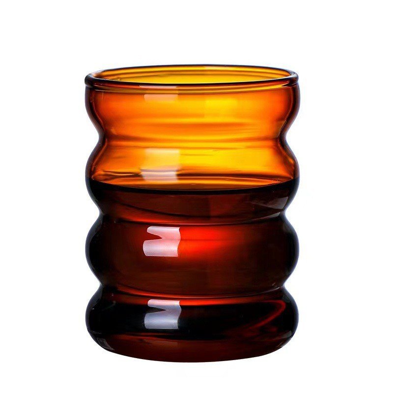 Wholesale Ins Style Glass Drink Cup Hand Blown Color Glass Coffee Cup High Borosilicate Heat Resistance Glass Mug