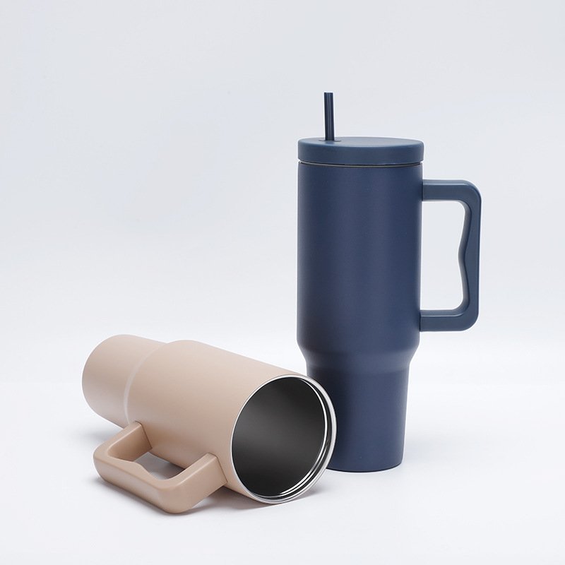 2024 New 40oz Spill Proof Modern Treked Tumblers No Leak Travel Insulated Car Cup Mug with Handle and Straw