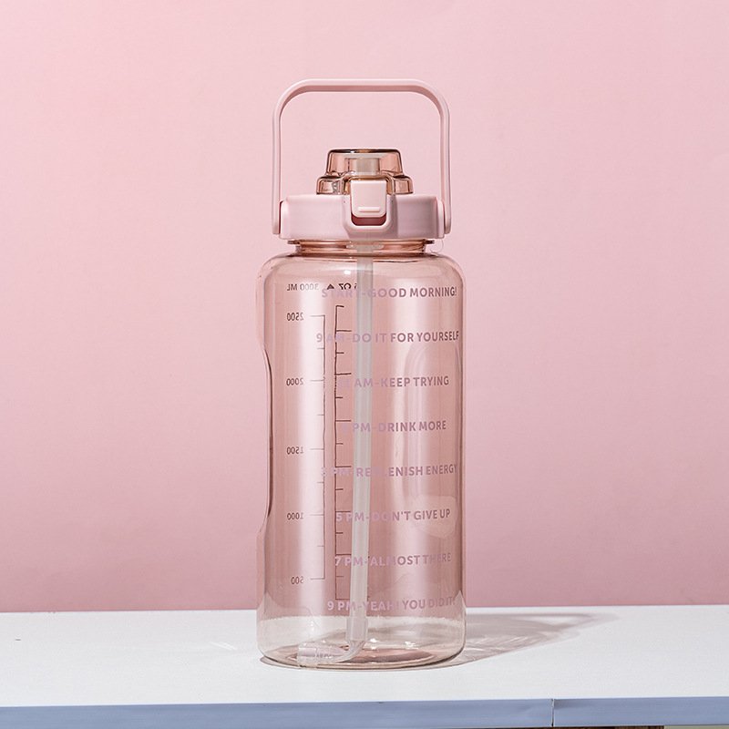 2000ml bpa free fitness sport gallon extra large size big capacity plastic water bottle with straw