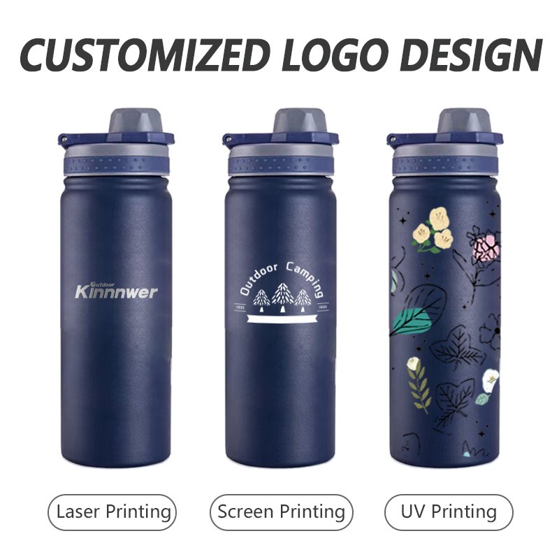 Custom logo High Quality double wall 530ml 750ml Car Flask Thermos 304 Stainless Steel Vacuum Insulated Water Bottle for gift