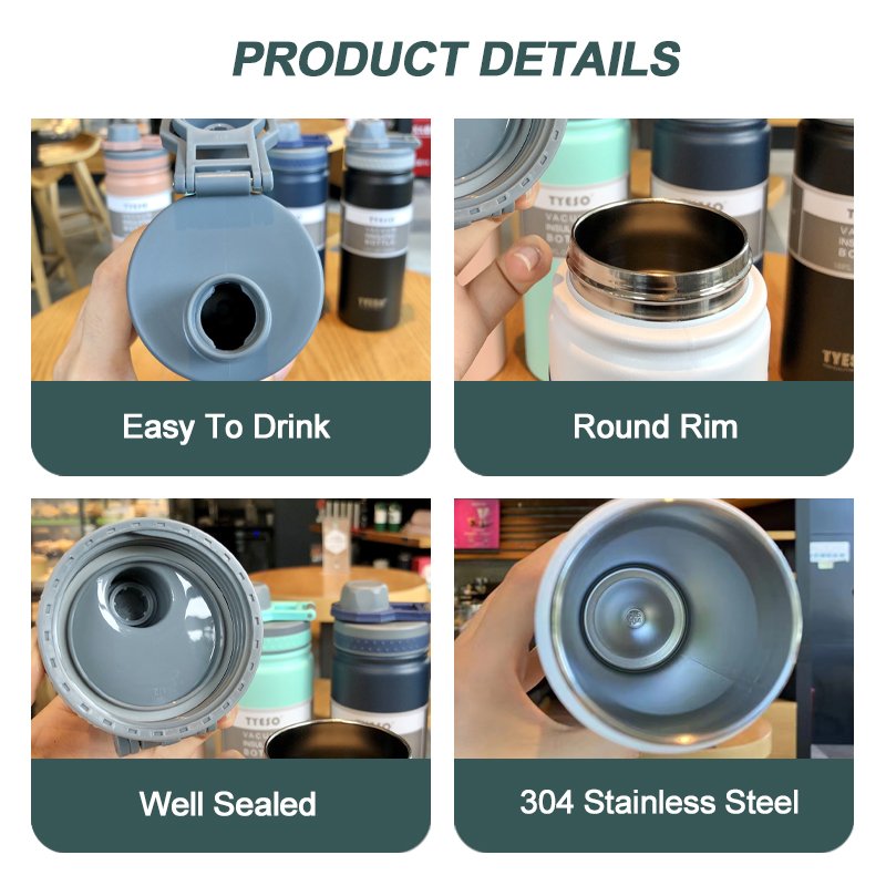 Custom logo High Quality double wall 530ml 750ml Car Flask Thermos 304 Stainless Steel Vacuum Insulated Water Bottle for gift