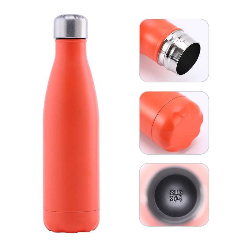 Jacky- Hot Sale 500ml Stainless Steel Insulated Vacuum Flask Custom Logo Cola Shape Steel Drink Water Bottle