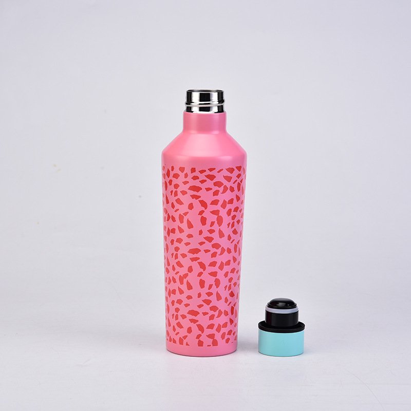500ML Ceramic Insulated 304 Stainless Steel Water Bottle Flower Cups Portable Vacuum Flask