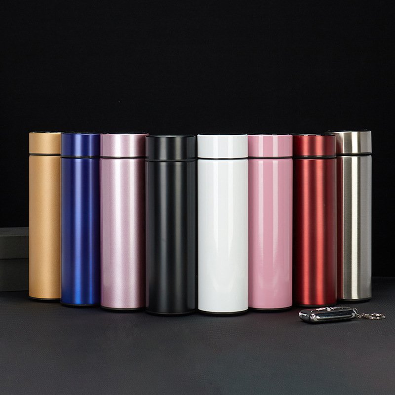 Travel Digital Vacuum Flasks 500ml 17oz Stainless Steel Smart Thermos Led Water Bottles Coffee Mugs Tumbler Cups Display Lid