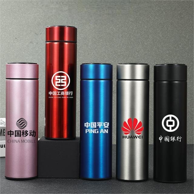 Travel Digital Vacuum Flasks 500ml 17oz Stainless Steel Smart Thermos Led Water Bottles Coffee Mugs Tumbler Cups Display Lid