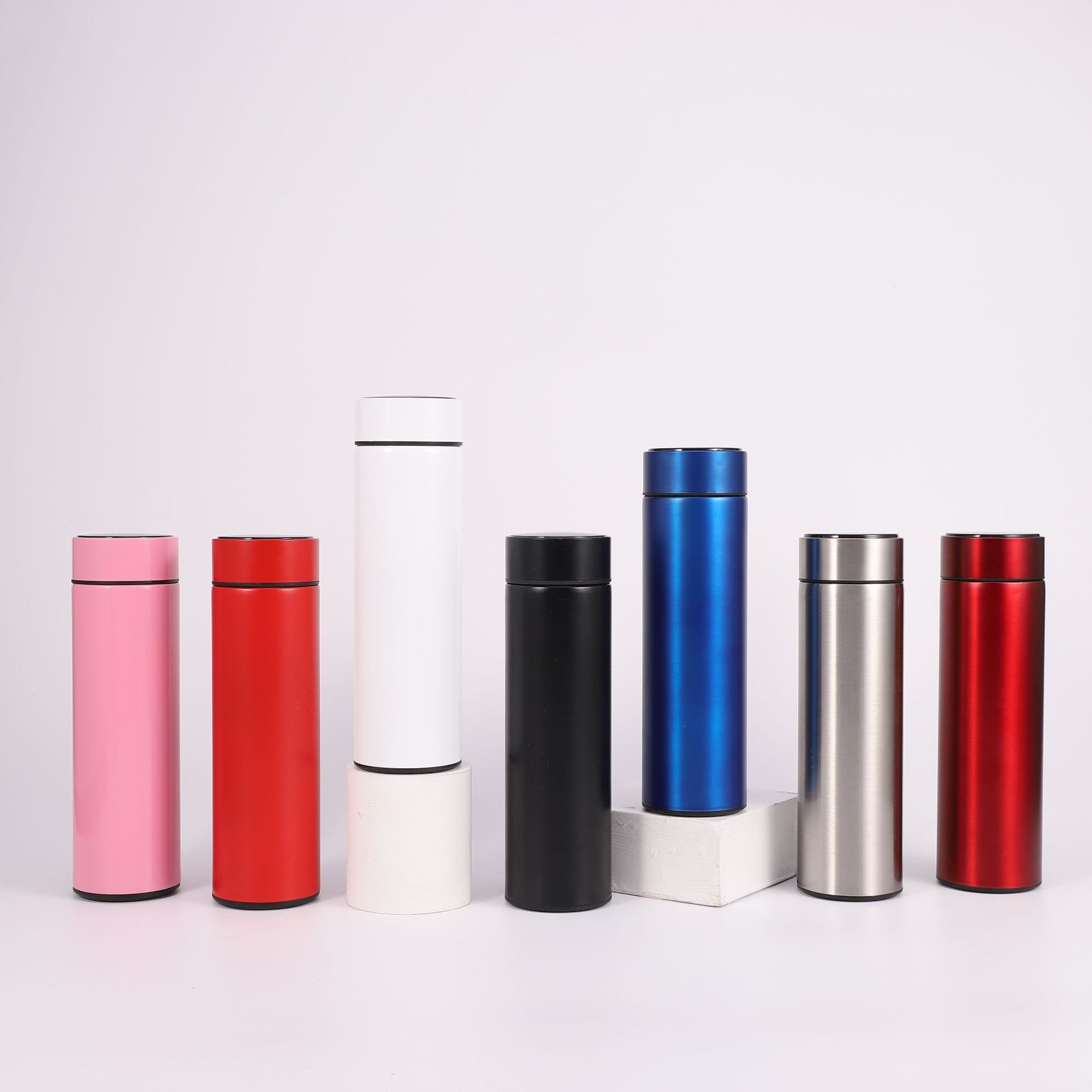 Travel Digital Vacuum Flasks 500ml 17oz Stainless Steel Smart Thermos Led Water Bottles Coffee Mugs Tumbler Cups Display Lid