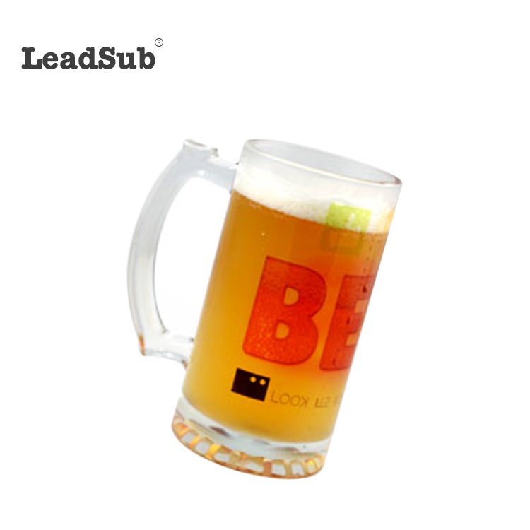 sublimation customized logo glass beer mugs