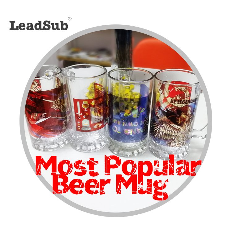 sublimation customized logo glass beer mugs