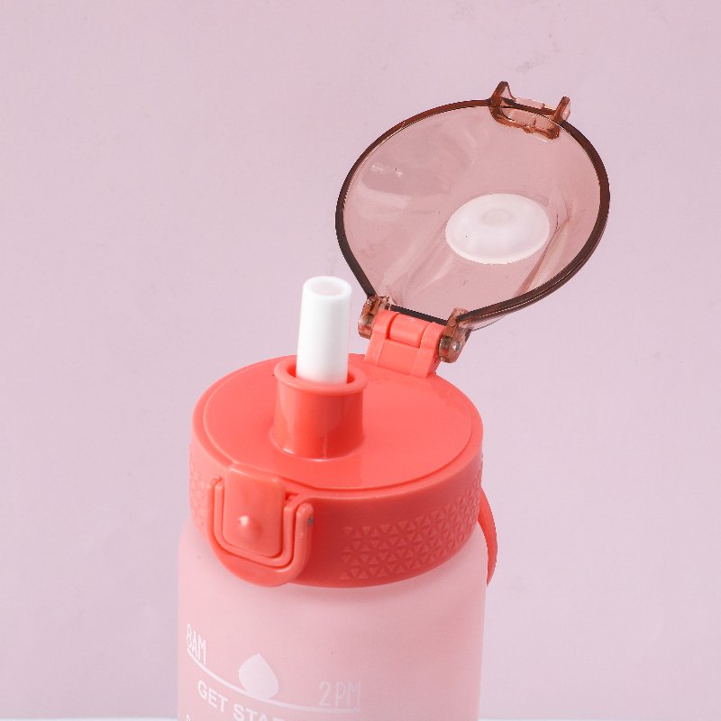 32oz Water Bottle with Straw & Motivational Time Marker Leakpro Ensure Drink Enough Water Throughout The Day for Fitness