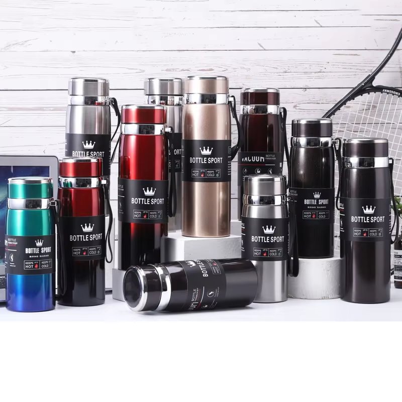 Wholesale Thermal Men Coffee Flask Personalized 316 Steel Vacuum Insulated Flask With Strainer Double Wall Business Flask