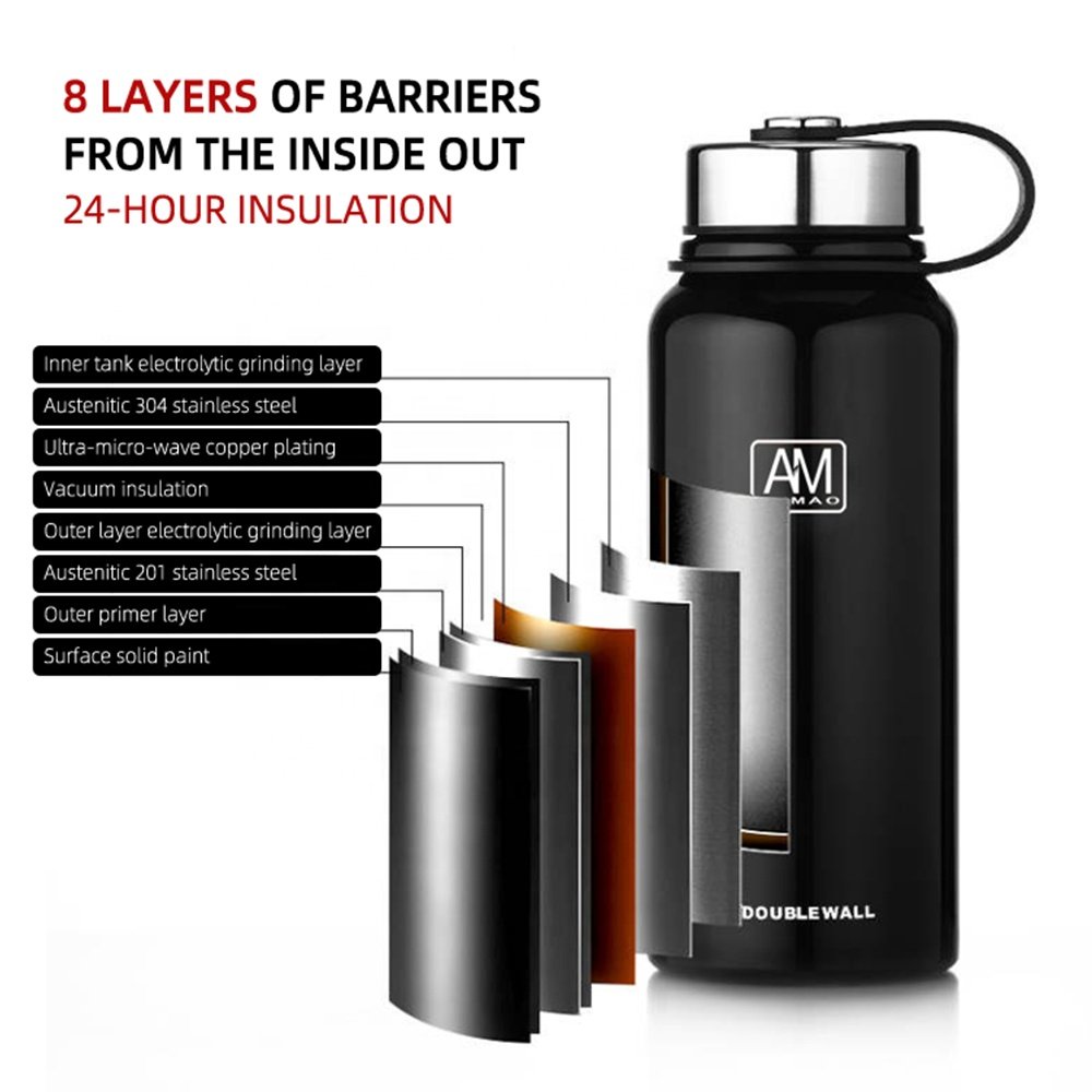 Vacuum Flask Portable Insulated Stainless Steel Sports Bottle