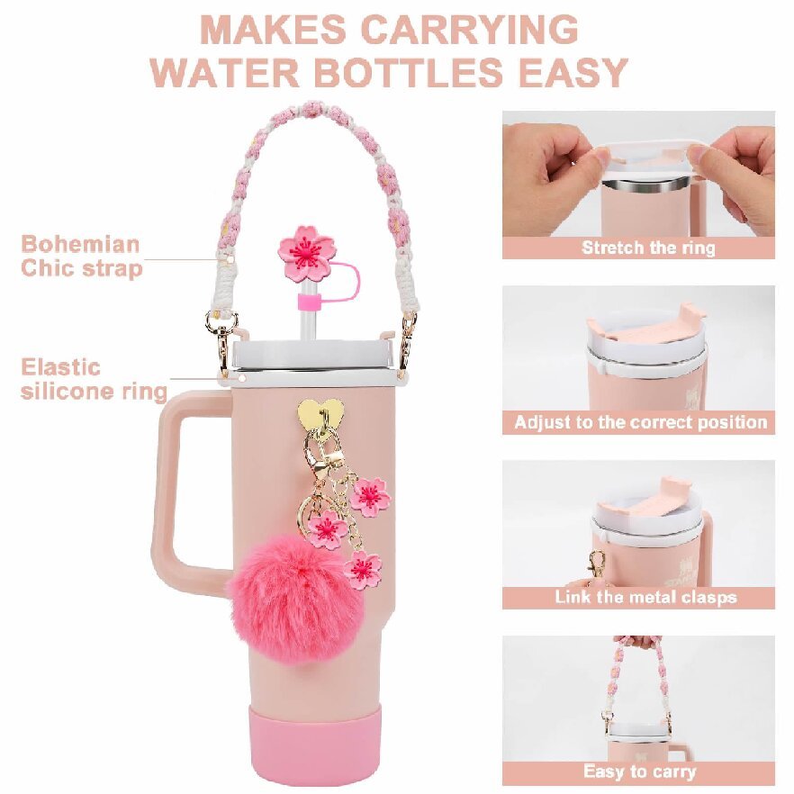 drinking cup 30oz 40oz with handle accessories straw topper eco-friendly coffee mug charm stanly cup accessories