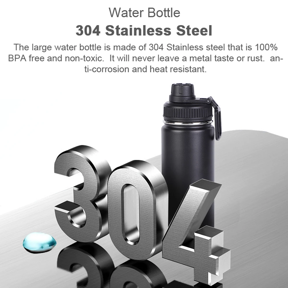 32 oz Wide mouth stainless steel water bottle vacuum flask Thermos Double Wall Insulated Stainless Steel Water Bottles