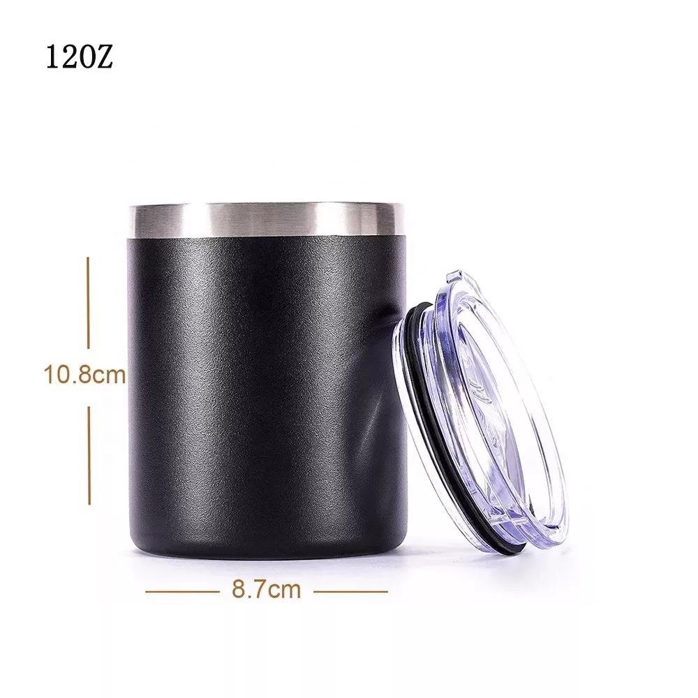 Logo Printed Stainless Steel Cup with handle Double Wall Tumbler 12oz 24oz Coffee Travel Mug with Lid and Handle