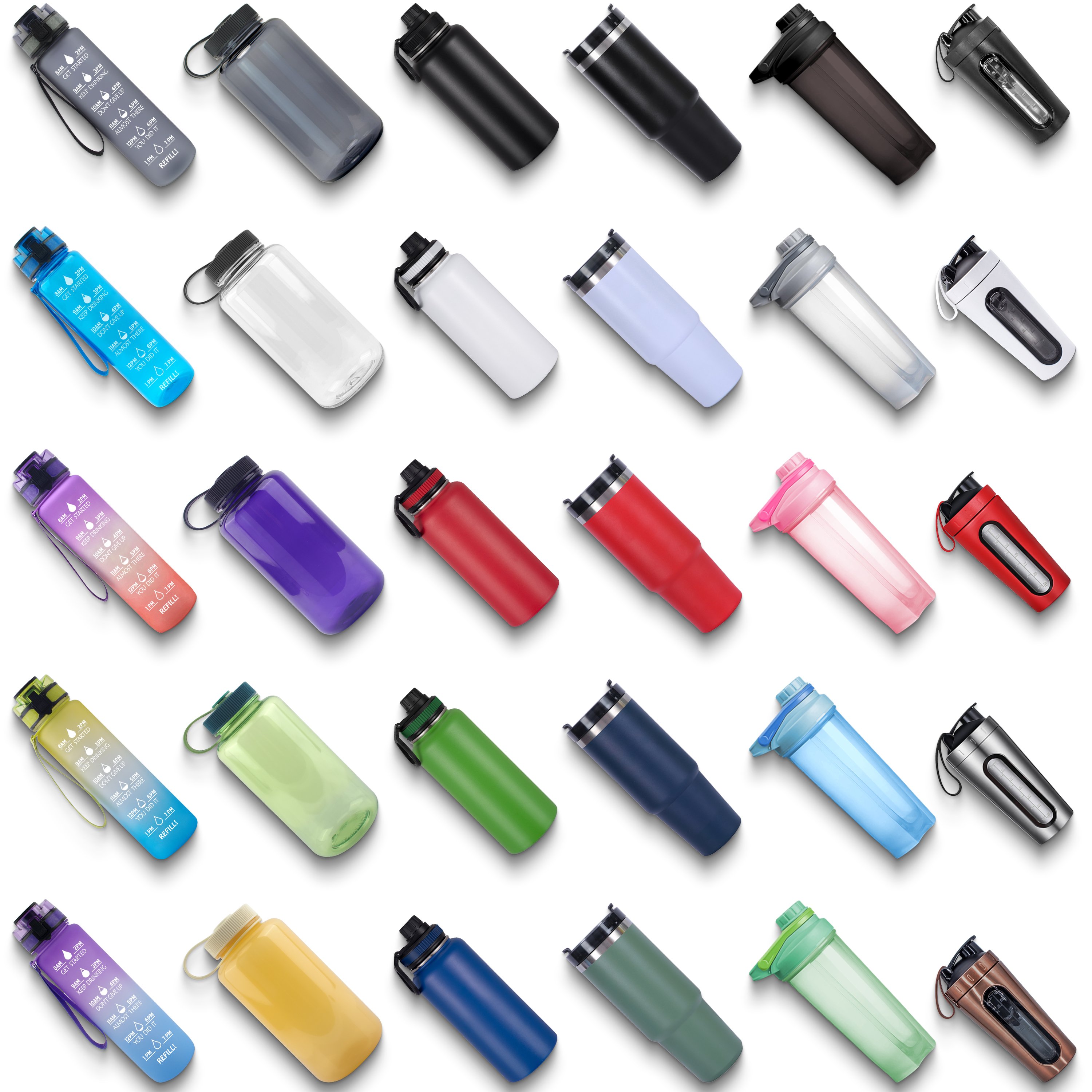 Factory Custom Foldable Fitness 3 in 1 Stainless Steel Water Bottle Gallon Mixing Tumbler Smart Sport Gym Shaker Water Bottle