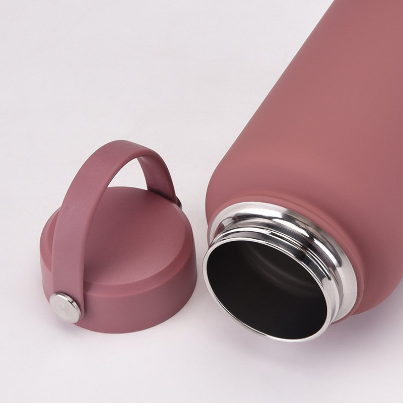 wholesale 32 oz stainless steel Insulated vacuum flask matte rubber powder coated portable fancy water bottles