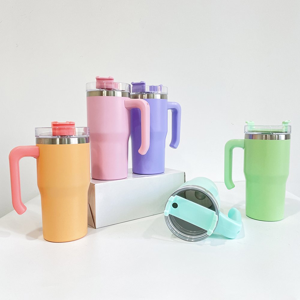 USA warehouse BPA free water bottle stainless steel 20oz kids adventure mugs with handle for Sublimation Transfer