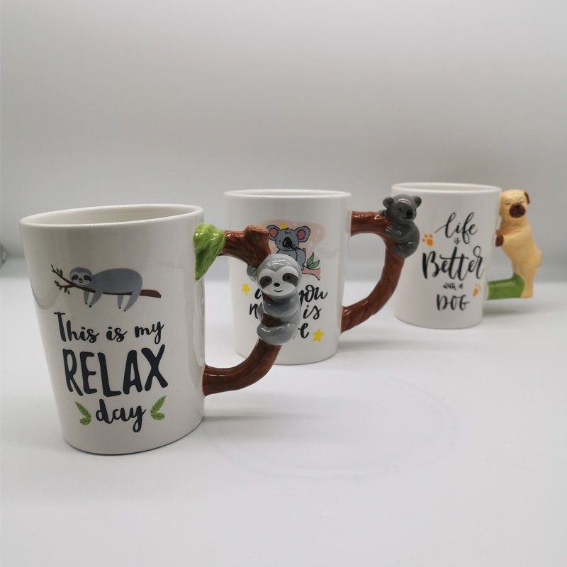 Factory NOVELTY diy ceramic Custom Cup 3D Animal Cup Coffee mugs