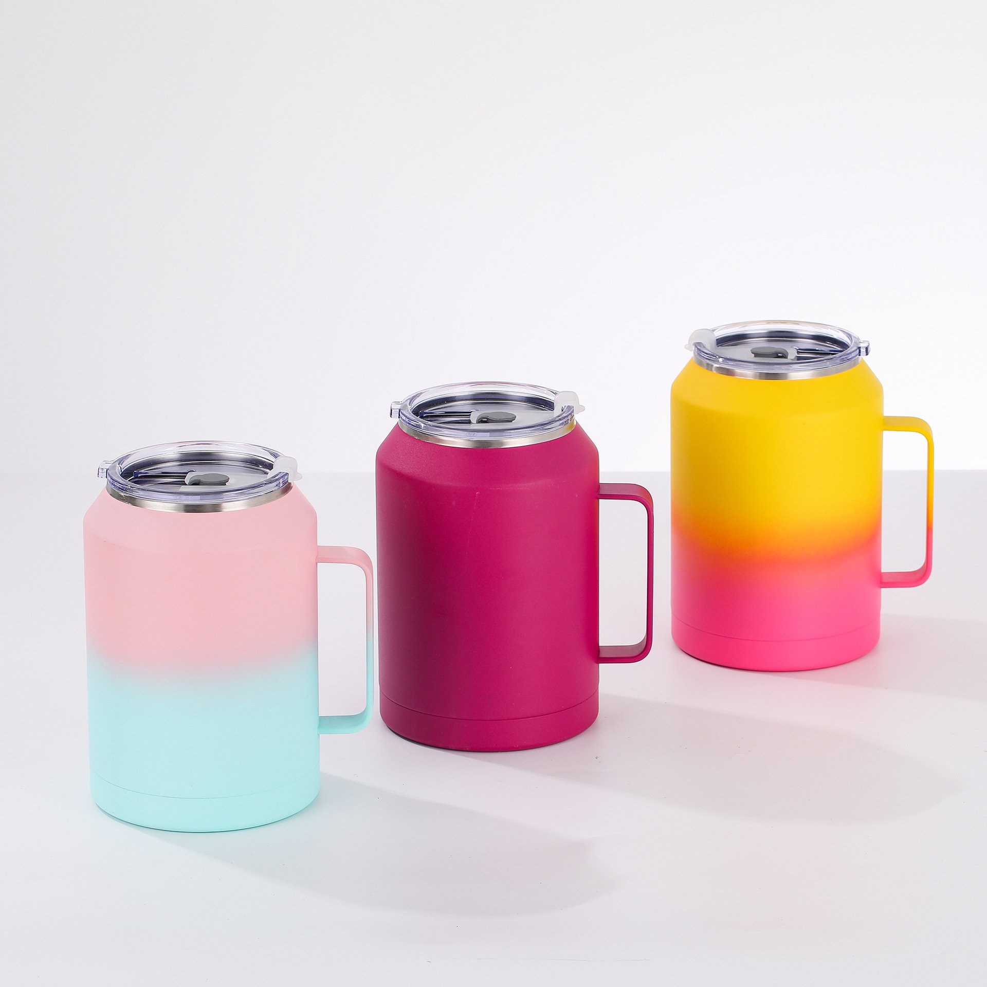 2023 New Trend 50oz Stainless Steel Tumbler Vacuum Keep Hot and Cold Mug with Handle and Straw