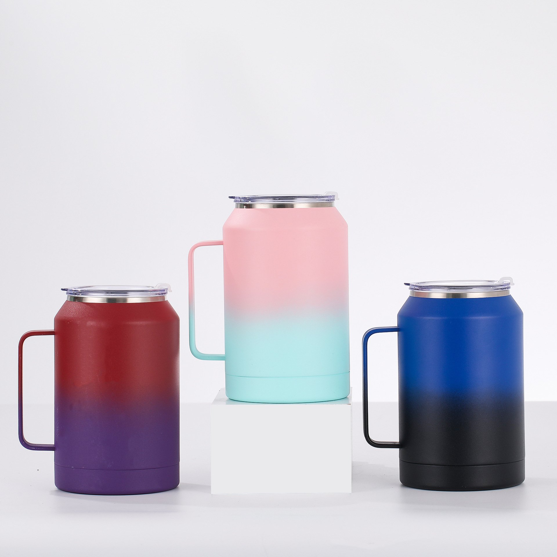 2023 New Trend 50oz Stainless Steel Tumbler Vacuum Keep Hot and Cold Mug with Handle and Straw