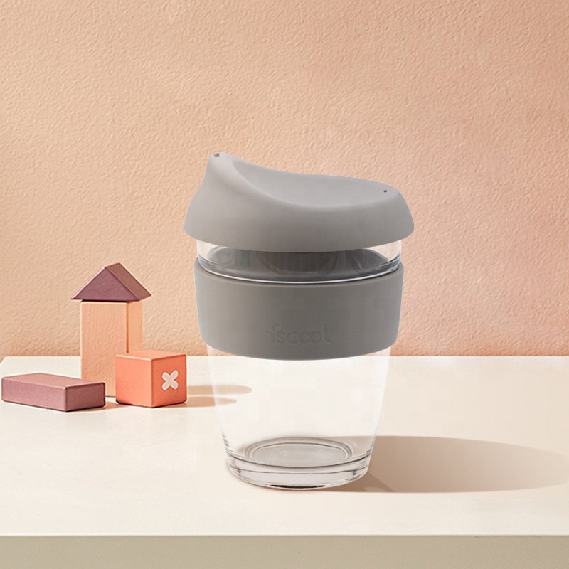 Reusable Eco Friendly Glass Mug with Silicone Cover Coffee Cup With 304 Stainless Steel Coffee Funnel Durable