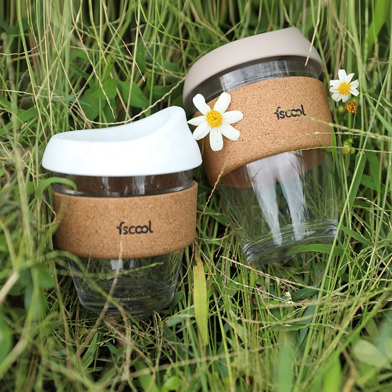 Reusable Eco Friendly Glass Mug with Silicone Cover Coffee Cup With 304 Stainless Steel Coffee Funnel Durable