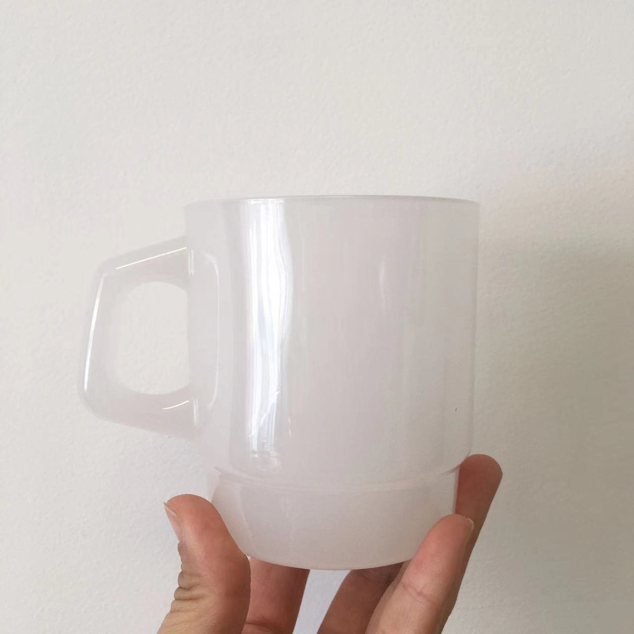 Custom Logo Heat Resistant Dishwasher Safe Green Pink Blue Jade Glass Coffee Mug Milk Cup