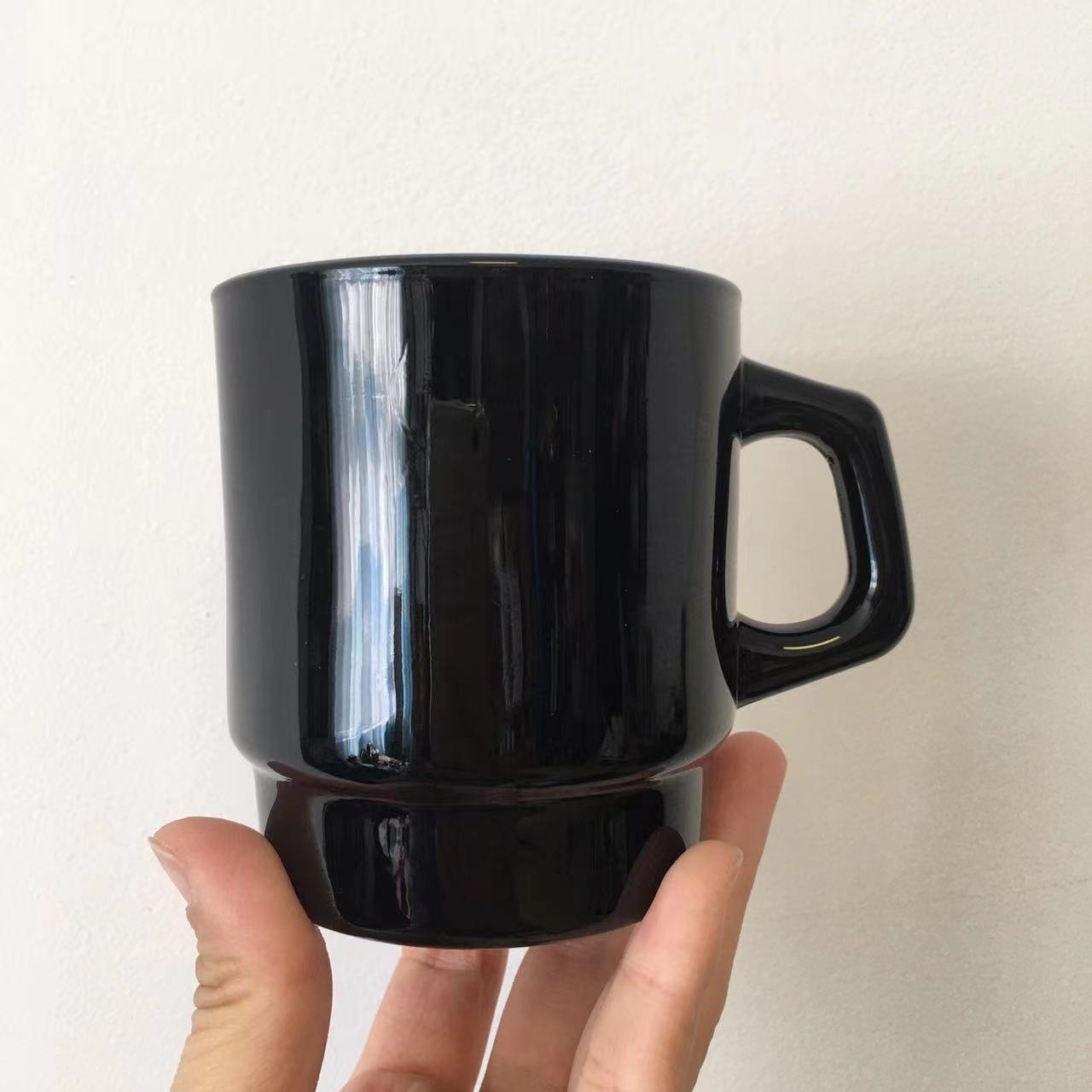 Custom Logo Heat Resistant Dishwasher Safe Green Pink Blue Jade Glass Coffee Mug Milk Cup