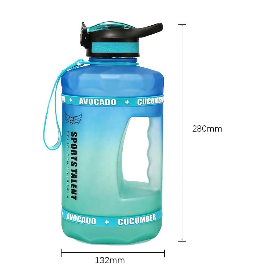 LeMuna 2.2L Fitness Water Bottle Sports Motivational Water Bottle with Time Marker Reminder Large Water Bottle BPA FREE