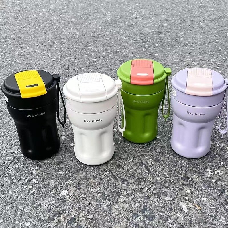 Custom 400ml 304 Stainless Steel Vacuum Tumbler Insulated Thermal Coffee Cups Beer Mug With Lid