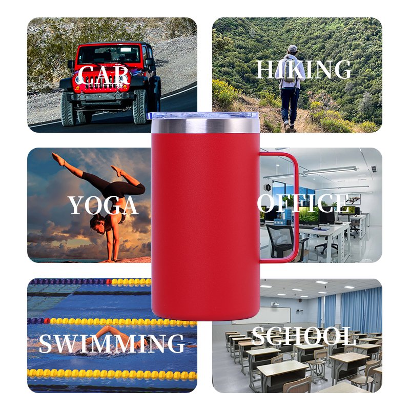 Hot Selling Double Wall Stainless Steel Insulated Vacuum Tumbler 12oz 14oz 16oz 20oz 24oz Coffee Beer Mug Insulated with Handle