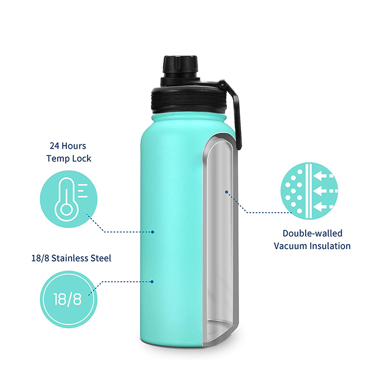 2024 24 Hours Cold 12 Hours Hot Reusable Stainless Steel Insulated Ridge Water Bottle Double Walled vacuum flasks