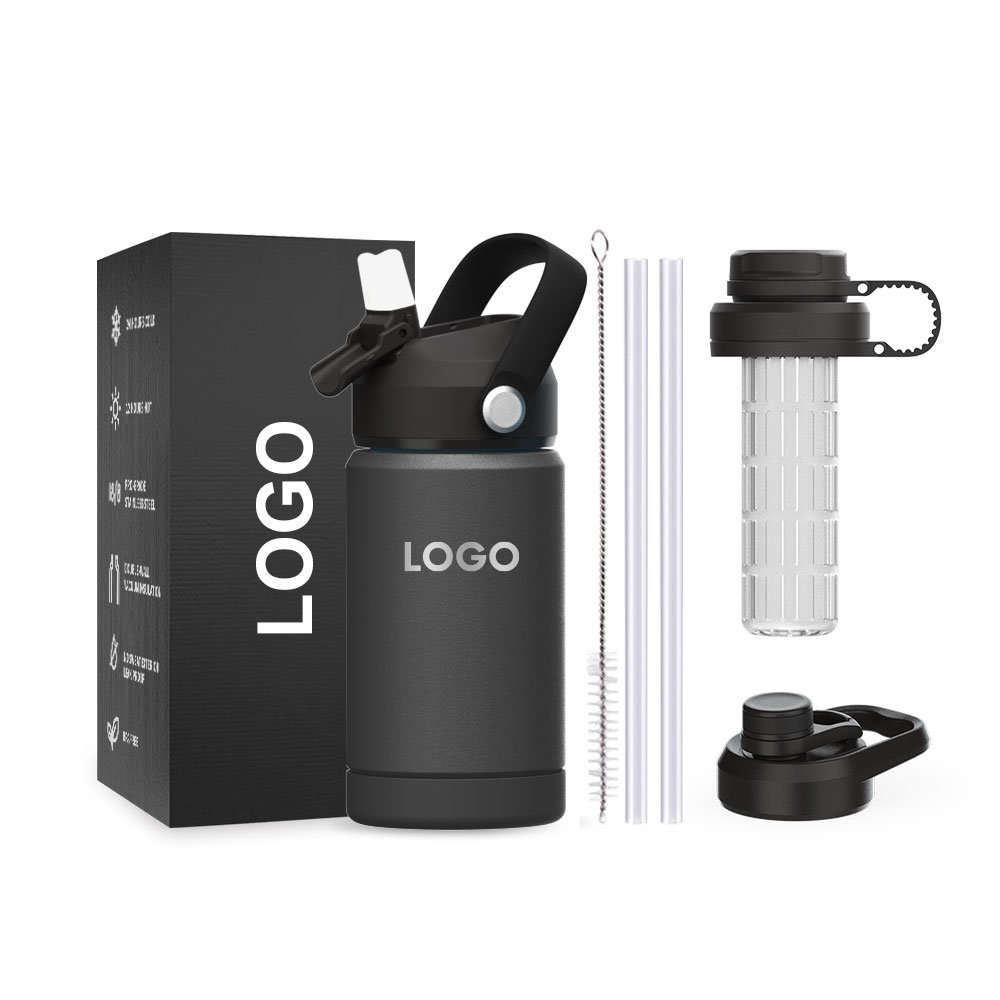 New Hot Sale Double Wall Stainless Steel Water Bottle BPA Free Tumbler Thermal Insulation 12oz Kids Water Tumbler With Straw Lid