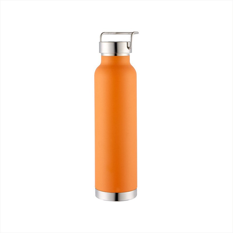 WHOLESALE PROMOTIONAL 650ML SPORTS OUTDOOR PORTABLE STAINLESS STEEL DOUBLE WALL VACUUM FLASK WATER BOTTLE W/ HANDLE ON LID
