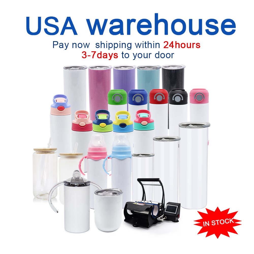 USA warehouse 12 oz 16 oz for juice coffee tea beer wine drinking glass cup sublimation flask water bottles blanks tumblers mug