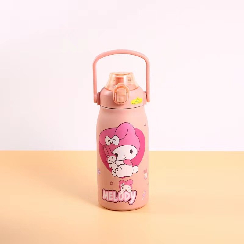 Sanrioed Thermos Mug Kuromi My Melody Cartoon 316 Stainless Steel Portable Water Cup Travel Bottle Kawaii Cups Kids Gift