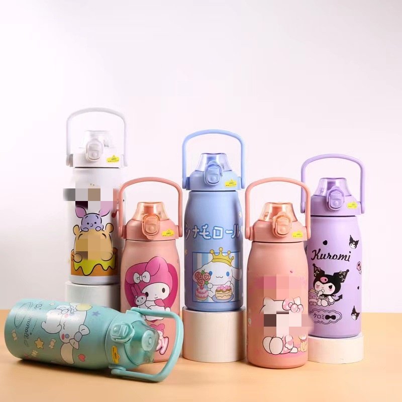 Sanrioed Thermos Mug Kuromi My Melody Cartoon 316 Stainless Steel Portable Water Cup Travel Bottle Kawaii Cups Kids Gift