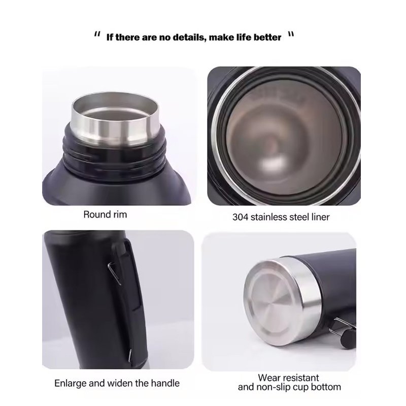 2024 New Product 1200ML Outdoor Leakproof Portable Vacuum Flasks & Thermoses Stainless Steel Travel Pot With Handle